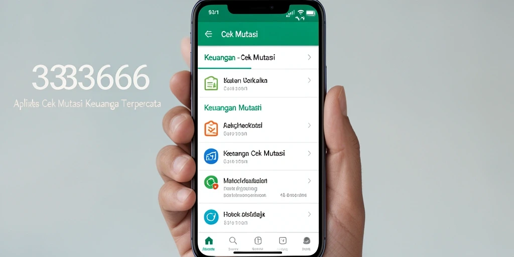 Tampilan antarmuka aplikasi 333666 untuk cek mutasi keuangan.
