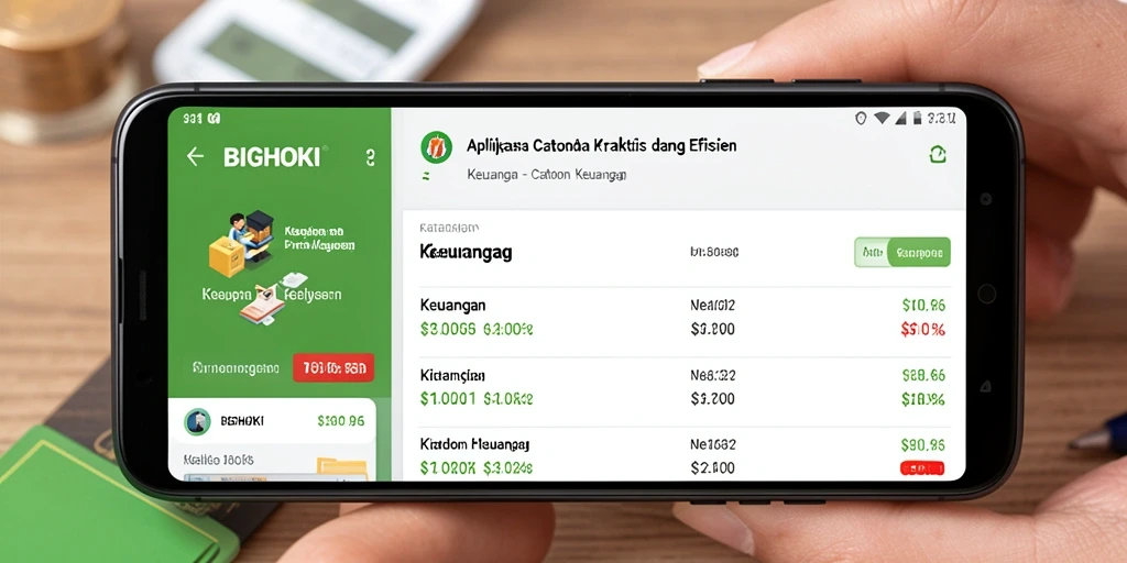 Tampilan antarmuka BIGHOKI yang intuitif untuk catatan keuangan.