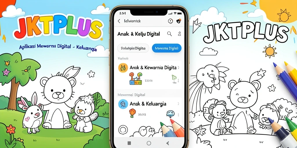 Tampilan antarmuka JKTPLUS untuk mewarnai digital yang ramah anak.
