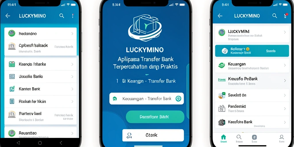 Antarmuka pengguna LUCKYMINO saat melakukan transfer bank.