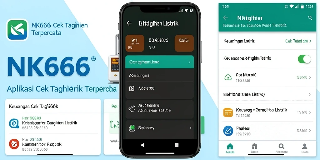 Antarmuka NK666 menampilkan fungsi cek tagihan listrik dengan jelas dan ringkas.