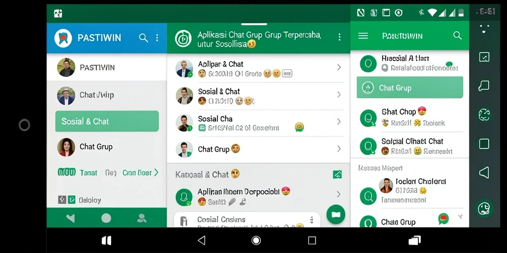 Antarmuka utama PASTIWIN yang memudahkan pengguna untuk chat grup.